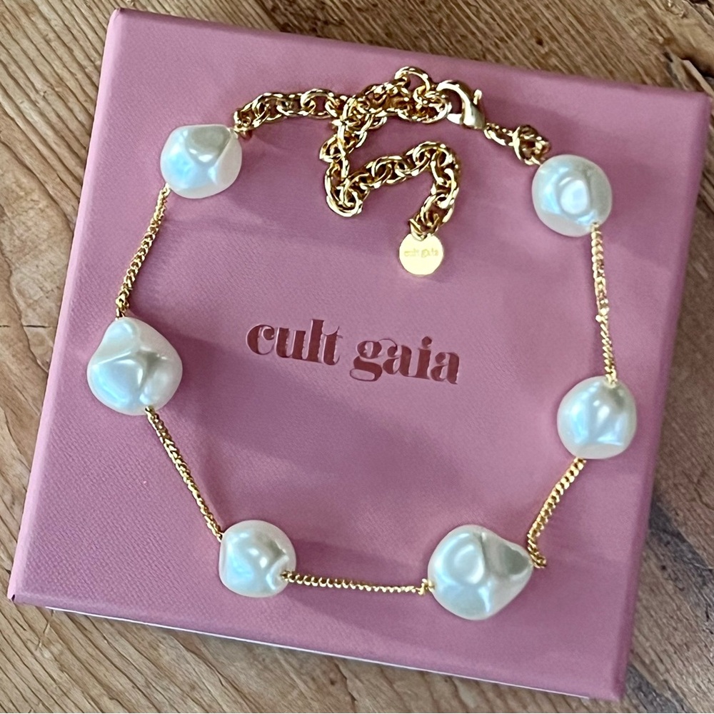 πΊπHPππΊ NWT Cult Gaia Andie Pearl Choker Necklace - Picture 3 of 16